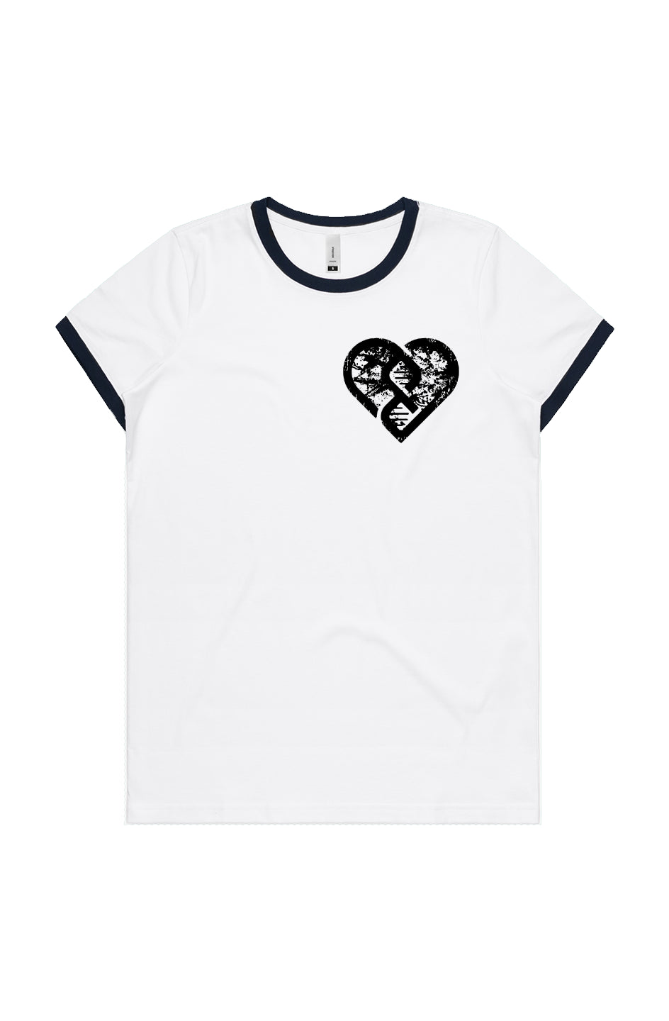 DNA Heart Grunge (Black) - WO'S MAPLE RINGER TEE