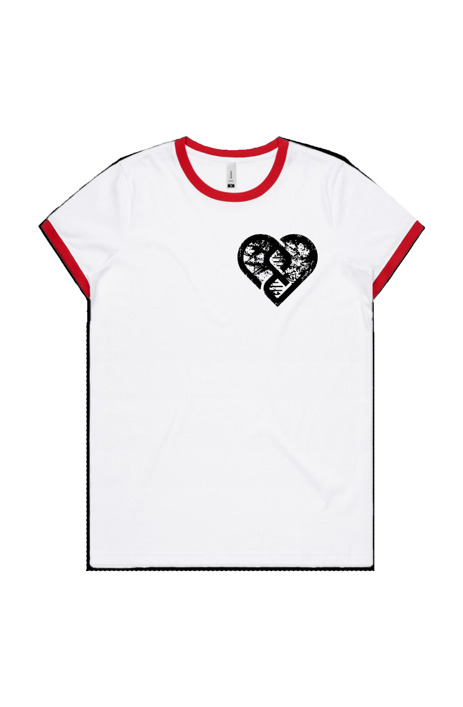 DNA Heart Grunge (Black) - WO'S MAPLE RINGER TEE