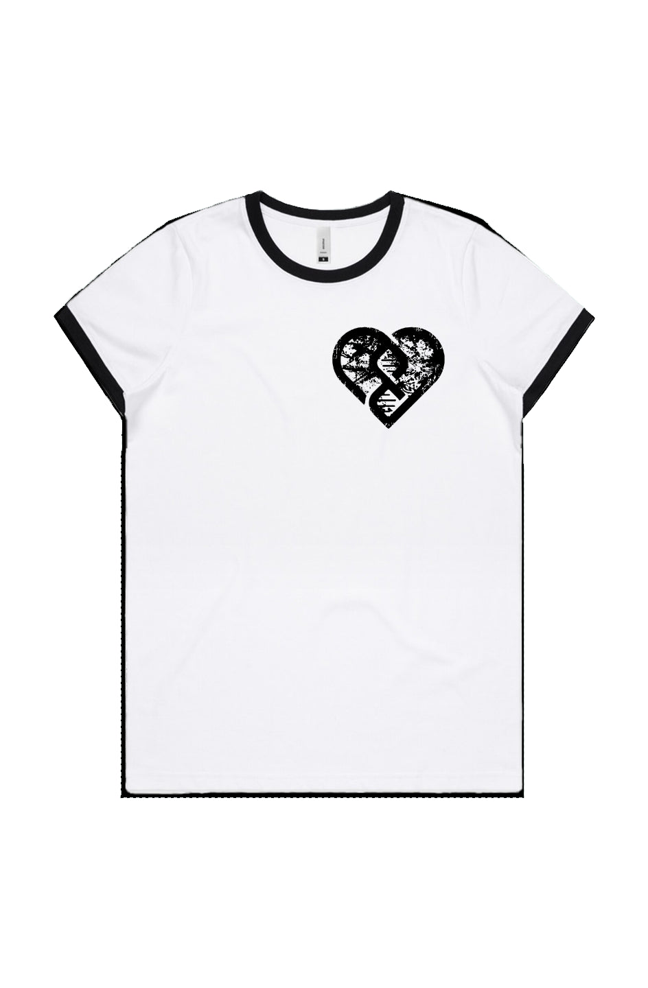 DNA Heart Grunge (Black) - WO'S MAPLE RINGER TEE