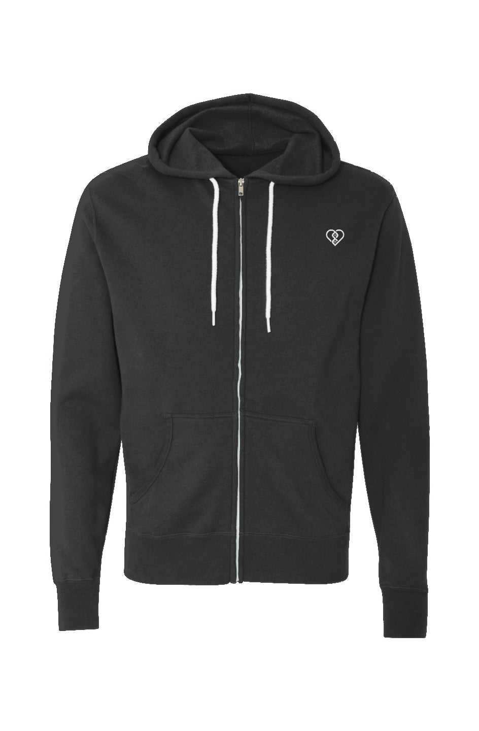 DNA Heart Logo - Unisex Lightweight Full-Zip Hoodie