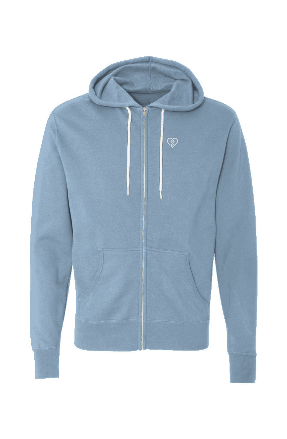 DNA Heart Logo - Unisex Lightweight Full-Zip Hoodie