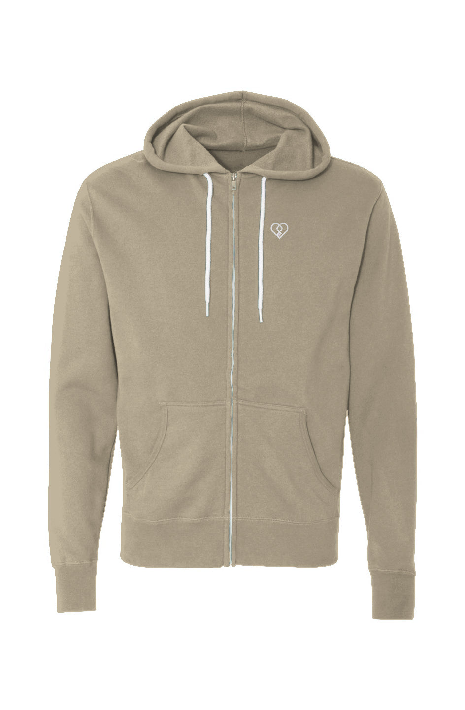 DNA Heart Logo - Unisex Lightweight Full-Zip Hoodie
