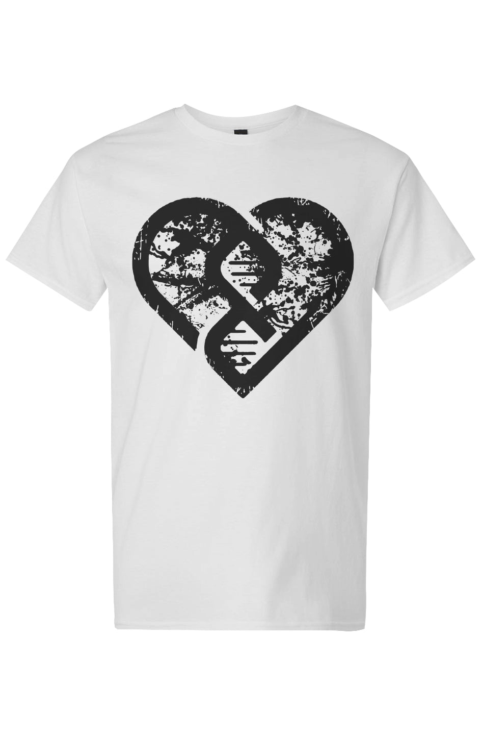DNA Heart Grunge (Black) - Bright Tees