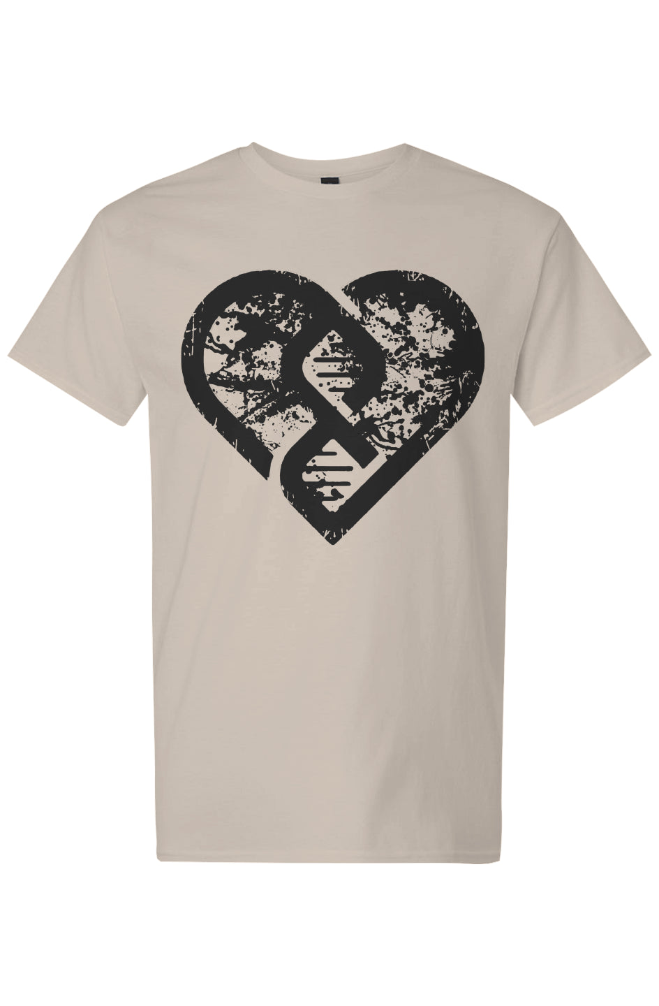 DNA Heart Grunge (Black) - Bright Tees