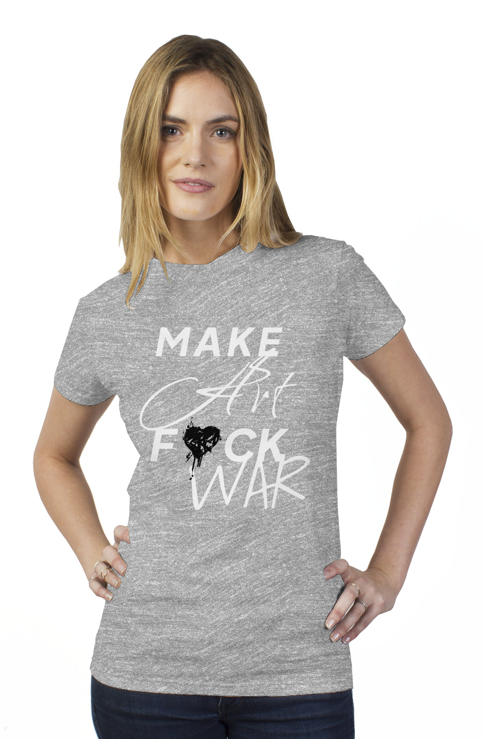 Make Art F*ck War - Tultex womens t shirt