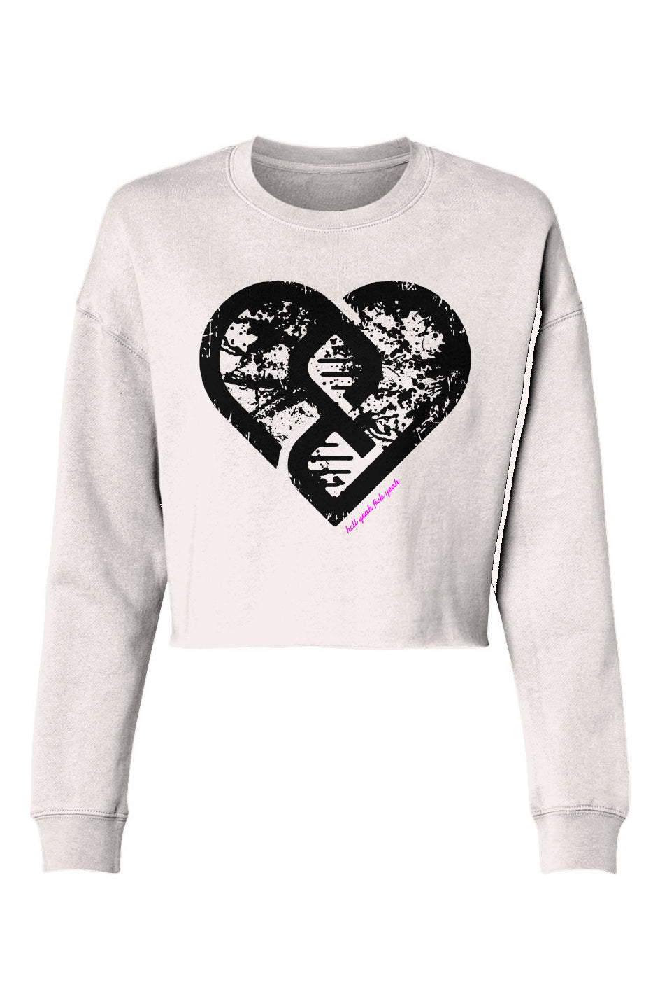 DNA Heart (Grunge) Hell Yeah F*ck Yeah - Lightweight Cropped Crew