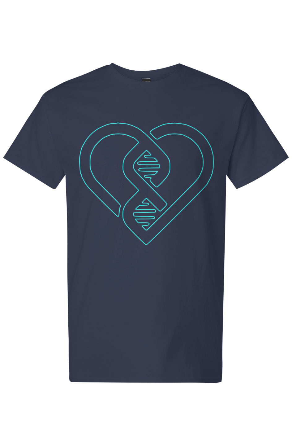 DNA Heart Outline (Aqua) - Light Cotton T-Shirt