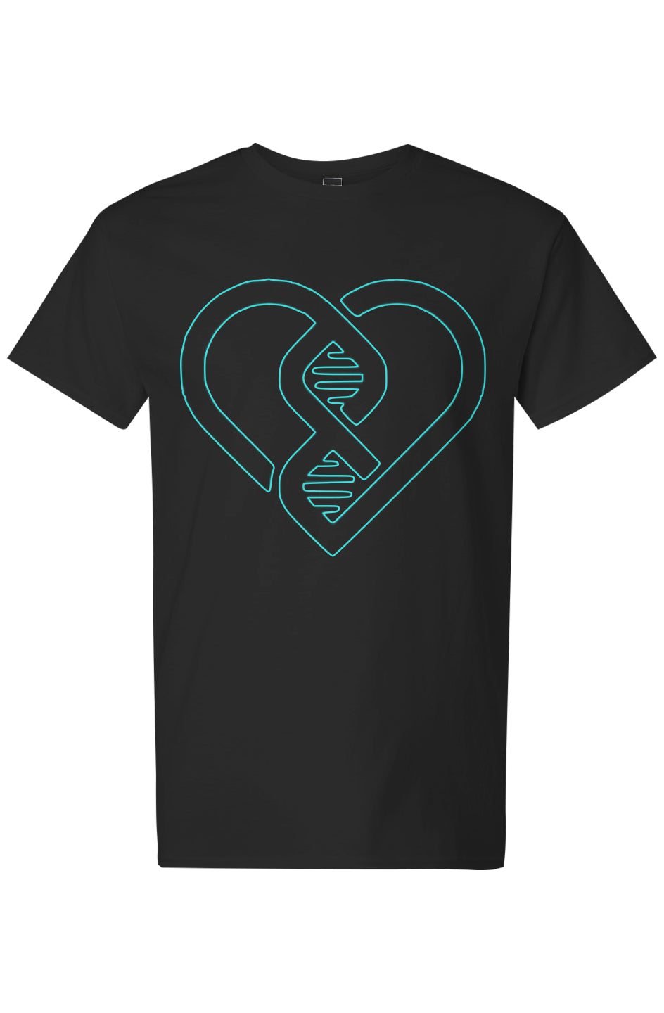 DNA Heart Outline (Aqua) - Light Cotton T-Shirt