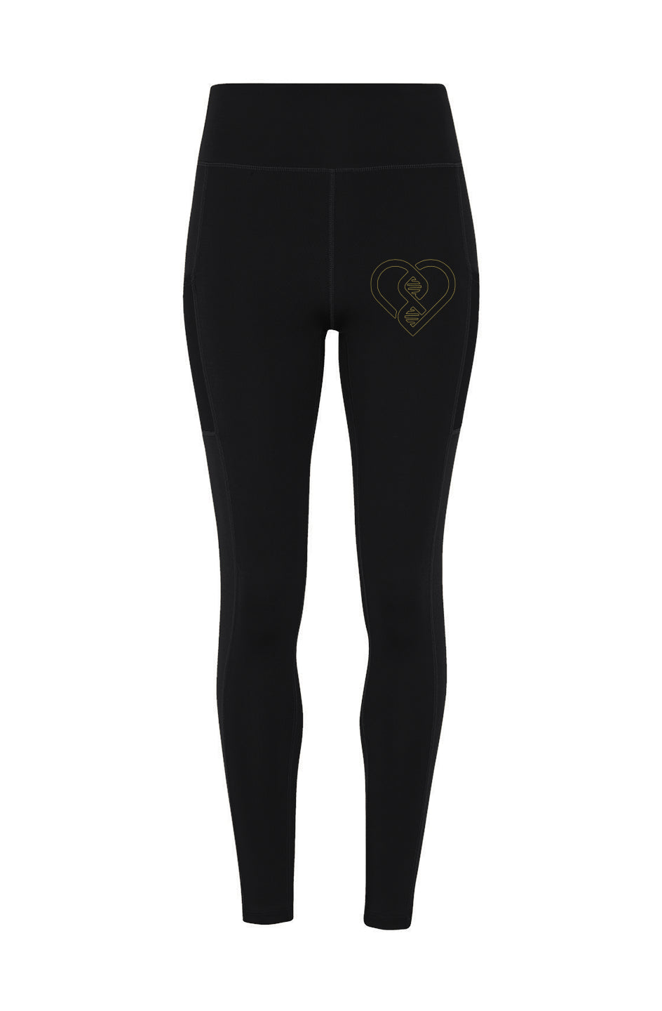 DNA Heart Outline (Gold) Leggings