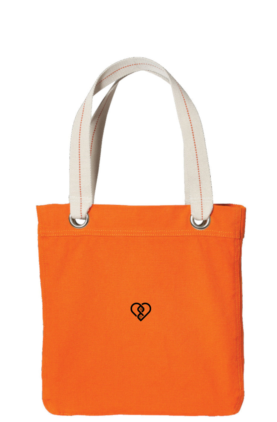 DNA Heart Logo Orange Tote Bag