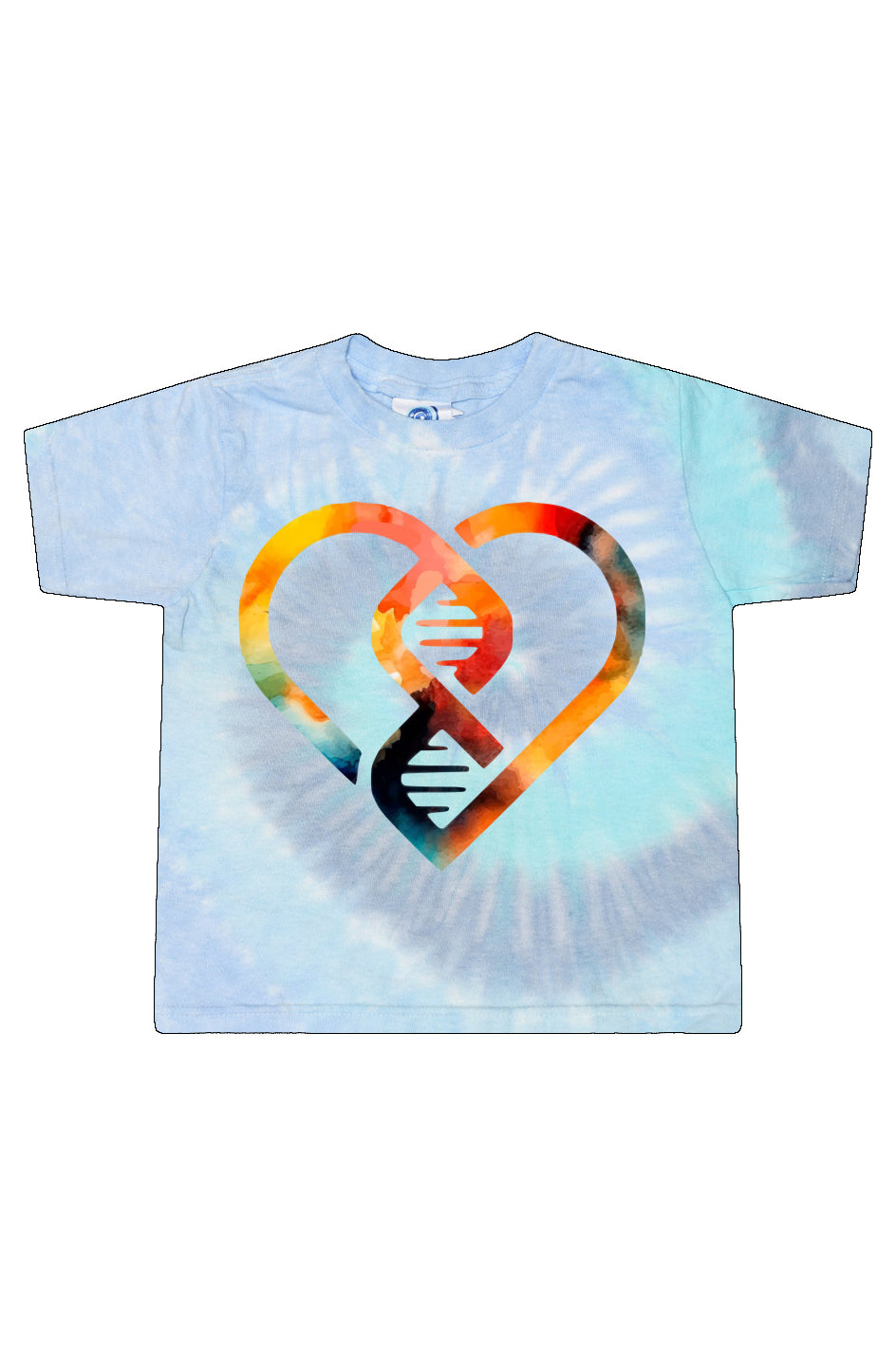 Watercolor DNA Heart Tie-Dye Crop T-Shirt