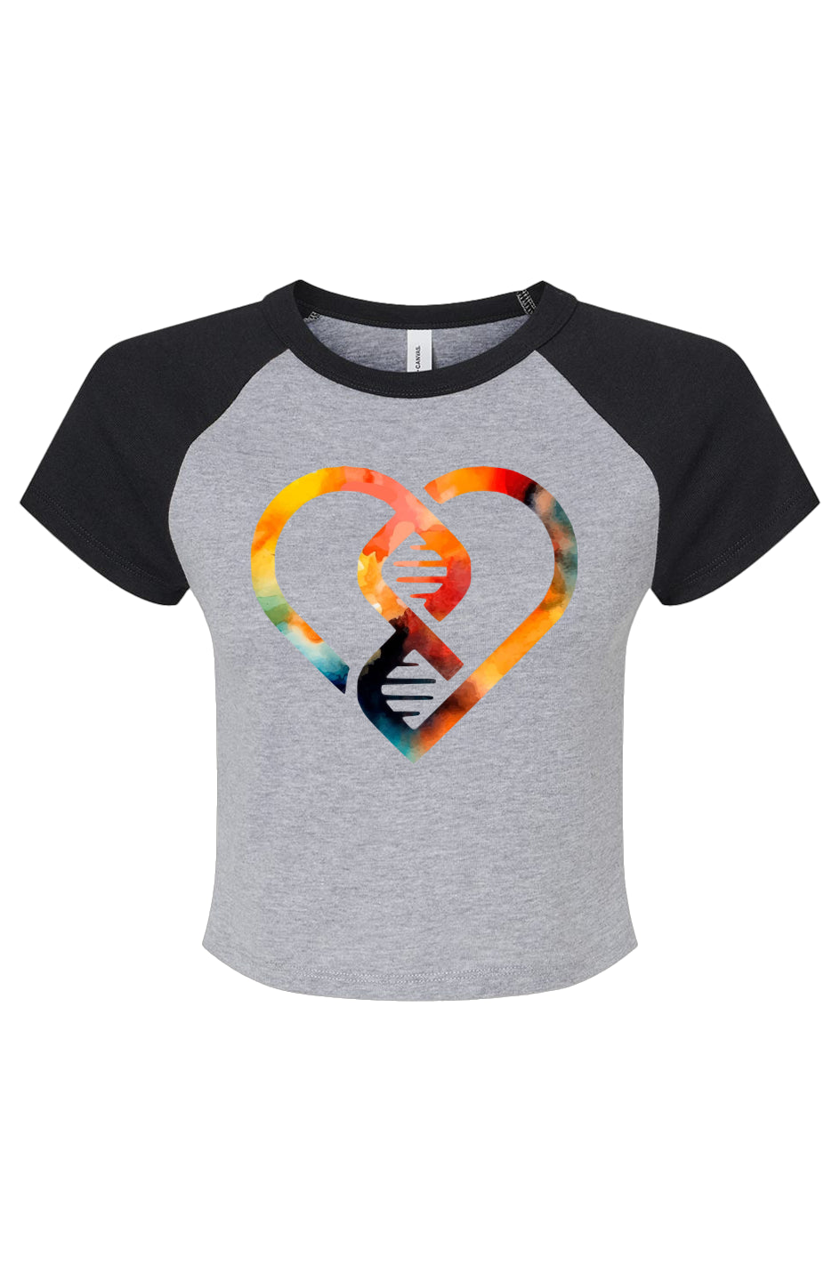 Watercolor DNA Heart Micro Rib Raglan Baby Tee