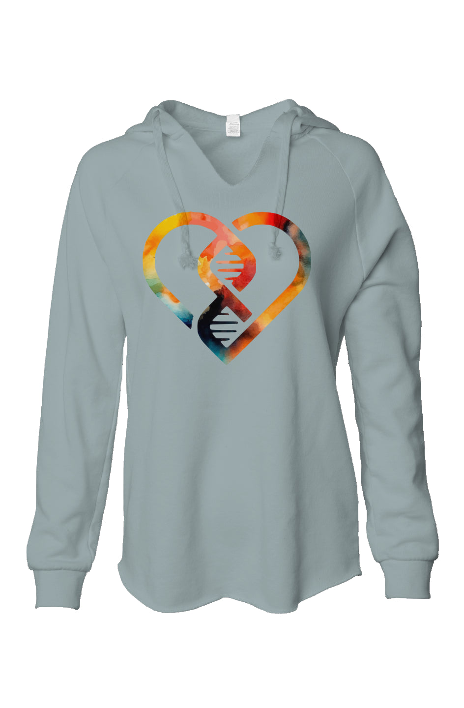 Watercolor DNA Heart Cali Wash Hooded Sweatshirt