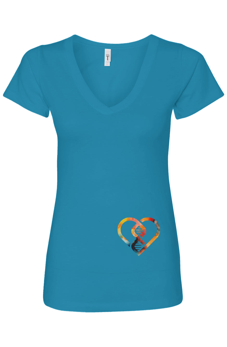 Watercolor DNA Heart V-Neck