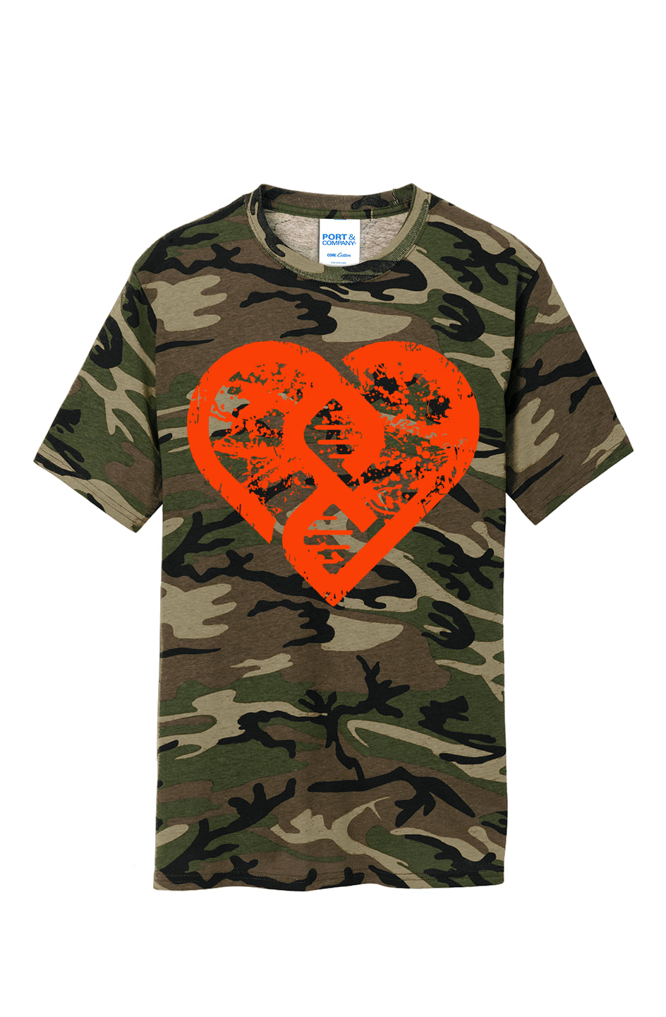 Grunge Heart (Orange) Camo Tee