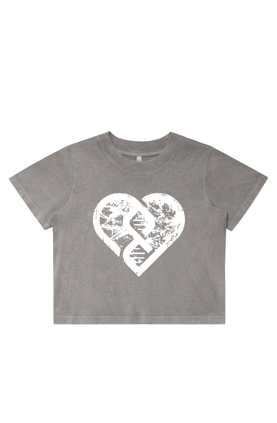 Grunge Heart Stone Wash Heavy Crop