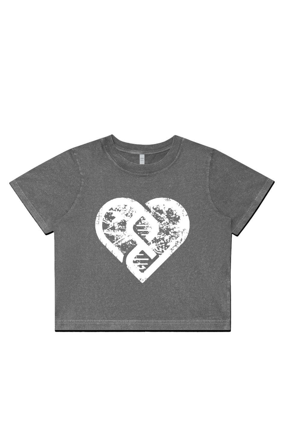 Grunge Heart Stone Wash Heavy Crop