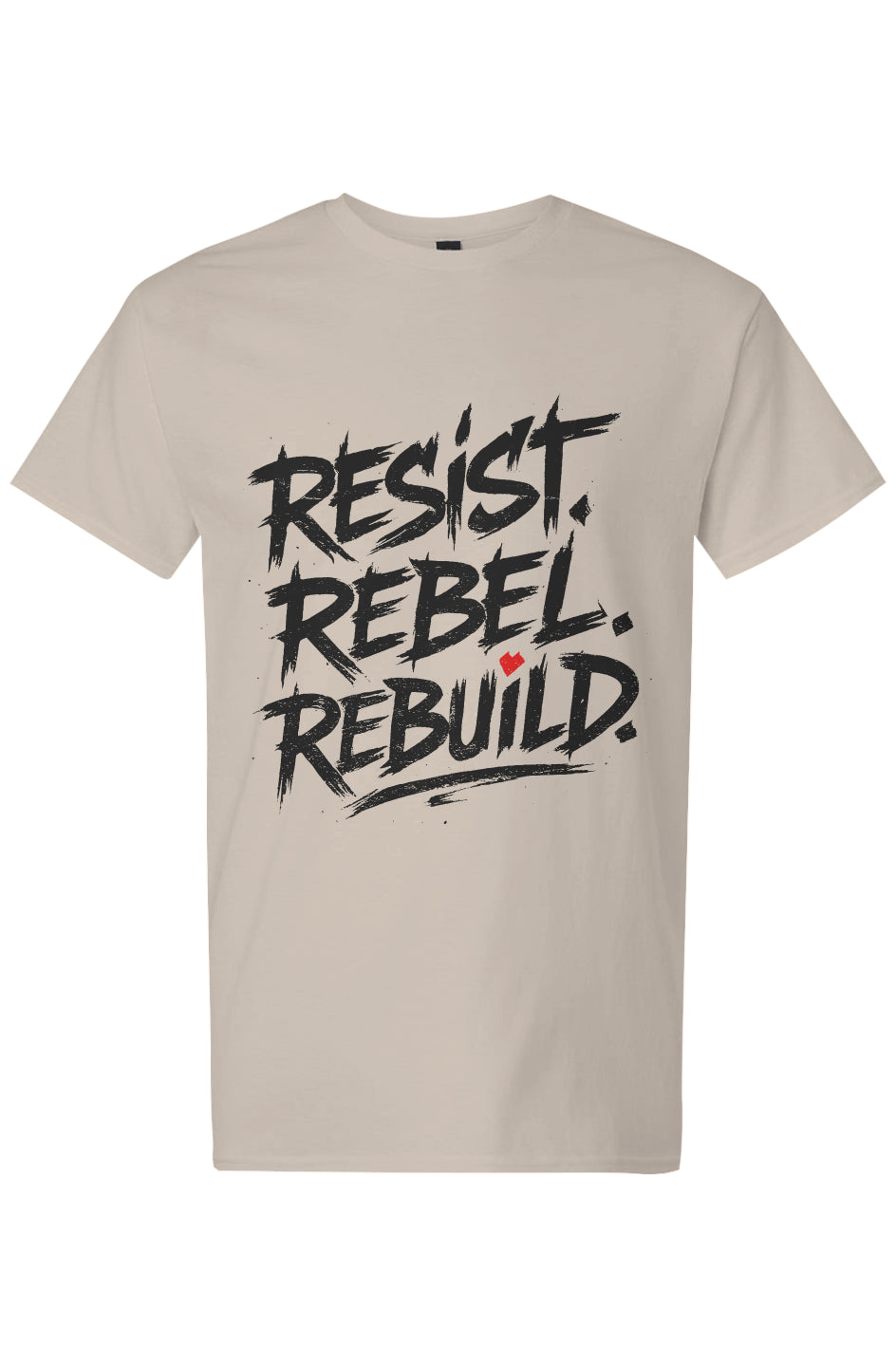 Daredevil T-Shirt Inspired Resist Rebel Rebuild (Black Ink) T-Shirt