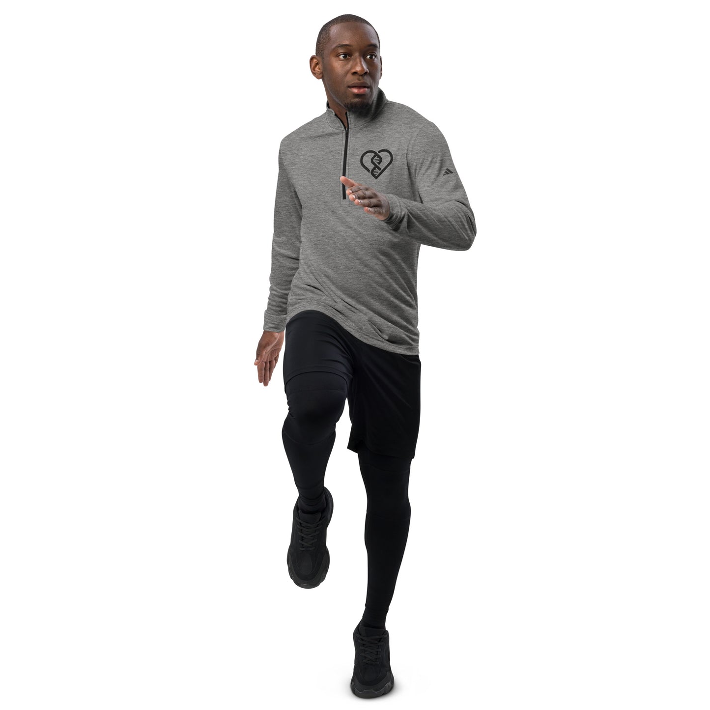 DNA Heart Logo (Embroidered) - Adidas Quarter Zip Pullover