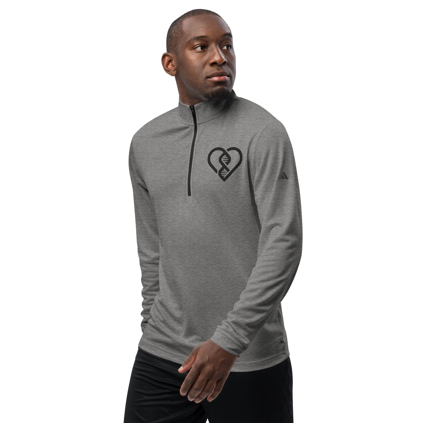 DNA Heart Logo (Embroidered) - Adidas Quarter Zip Pullover