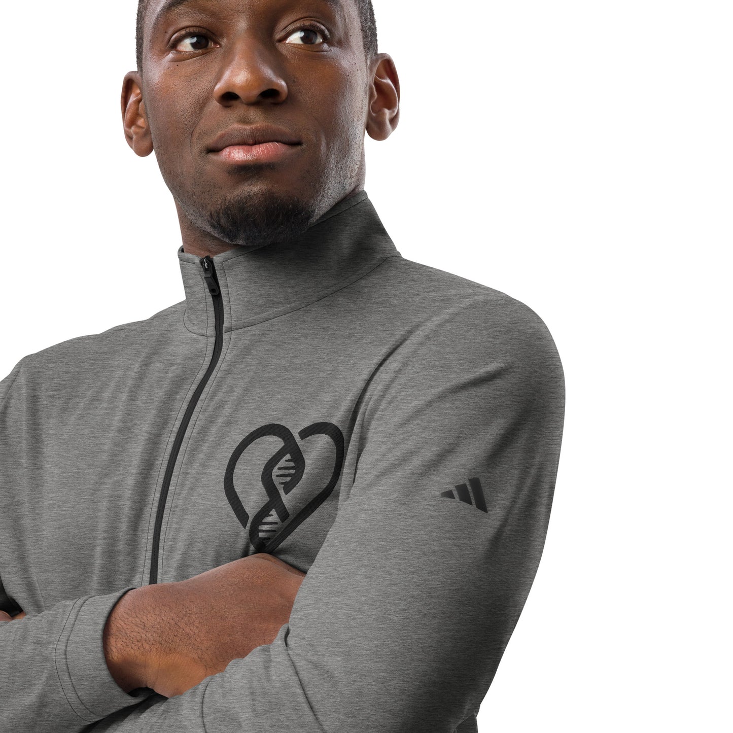 DNA Heart Logo (Embroidered) - Adidas Quarter Zip Pullover