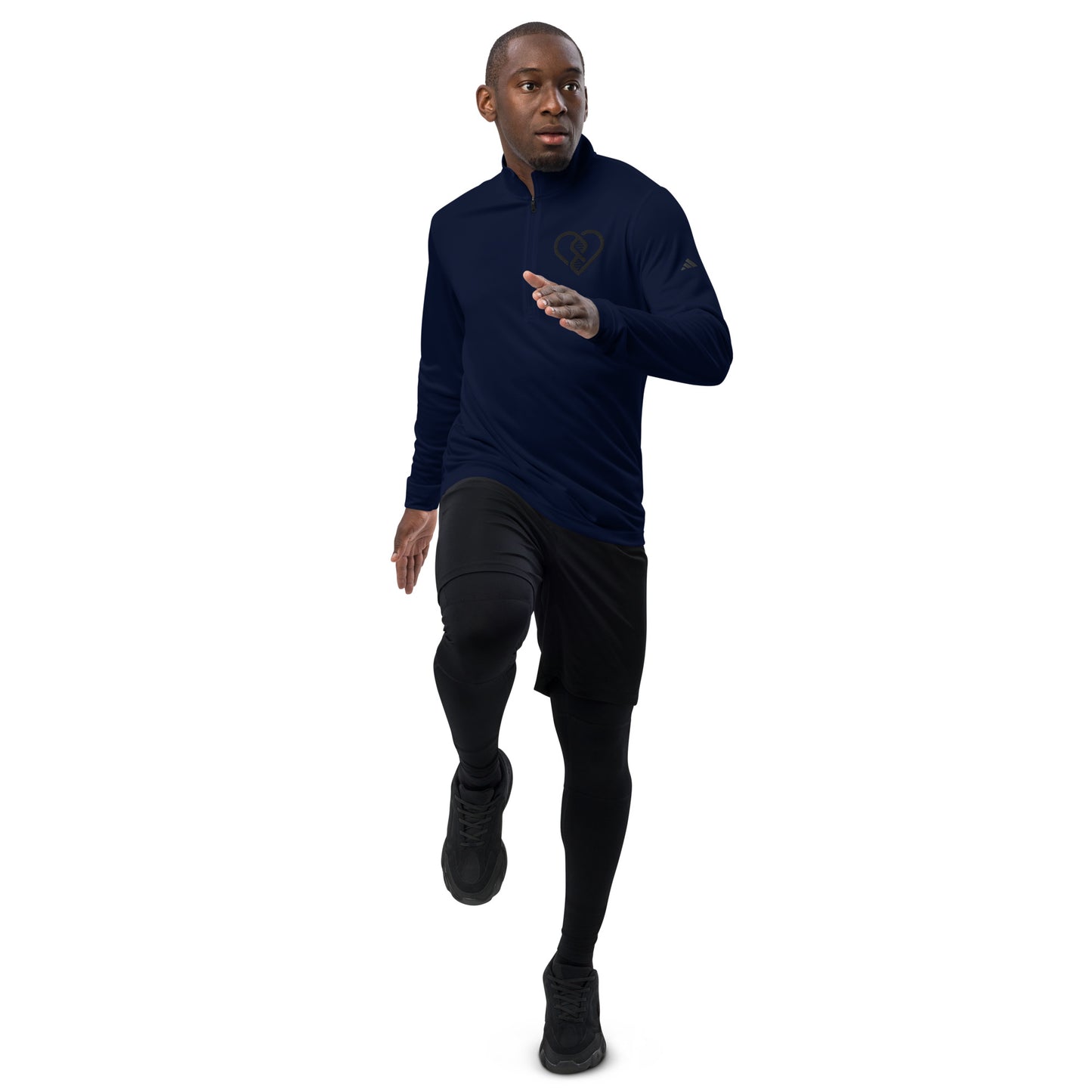 DNA Heart Logo (Embroidered) - Adidas Quarter Zip Pullover