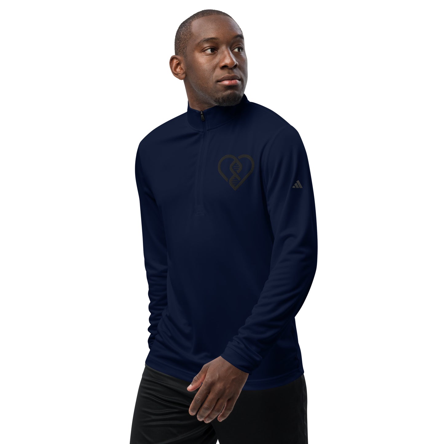 DNA Heart Logo (Embroidered) - Adidas Quarter Zip Pullover