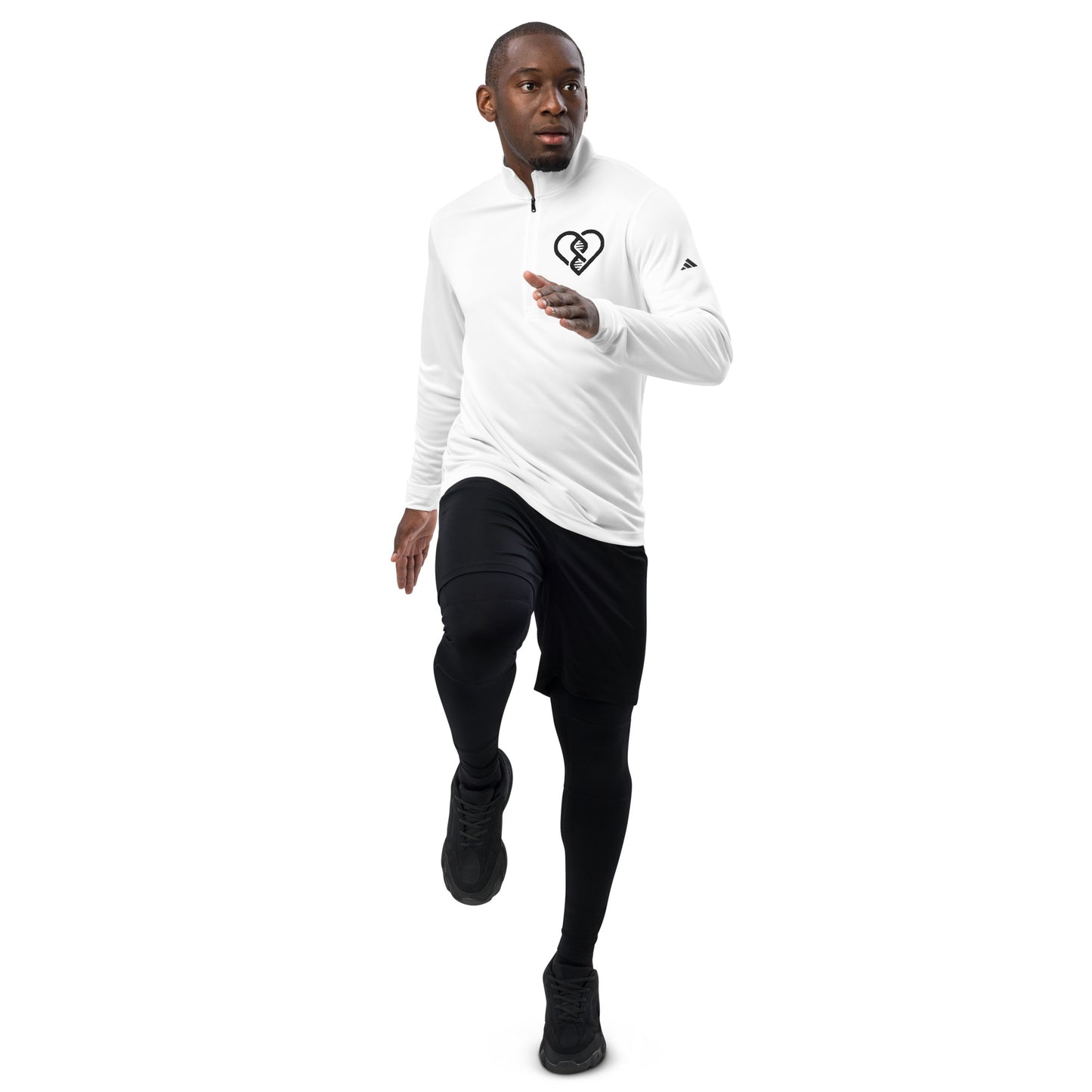 DNA Heart Logo (Embroidered) - Adidas Quarter Zip Pullover