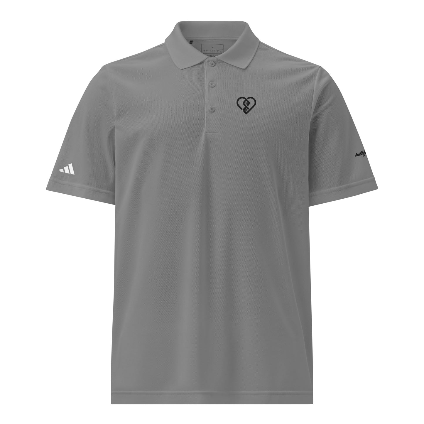 DNA Heart Logo Embroidered Adidas Sport Polo