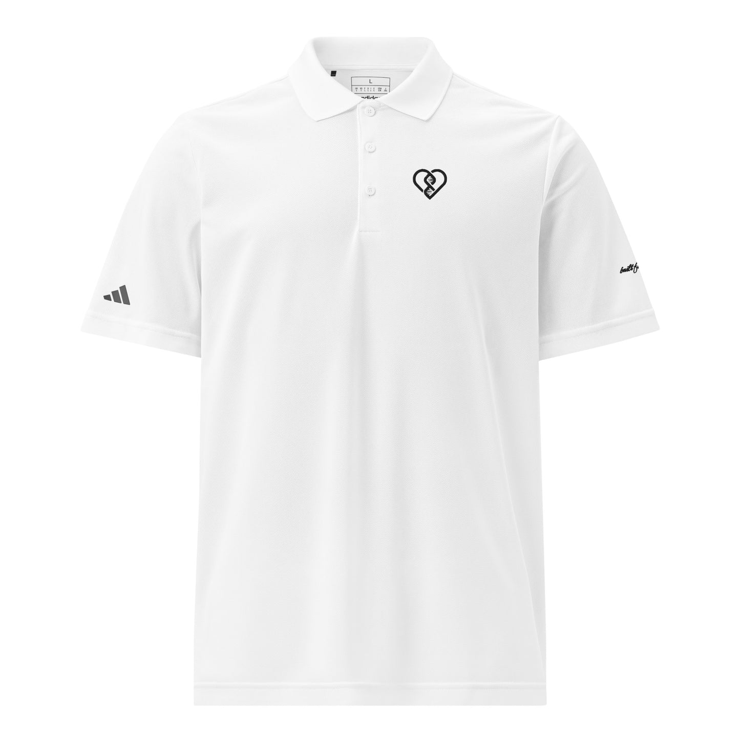 DNA Heart Logo Embroidered Adidas Sport Polo