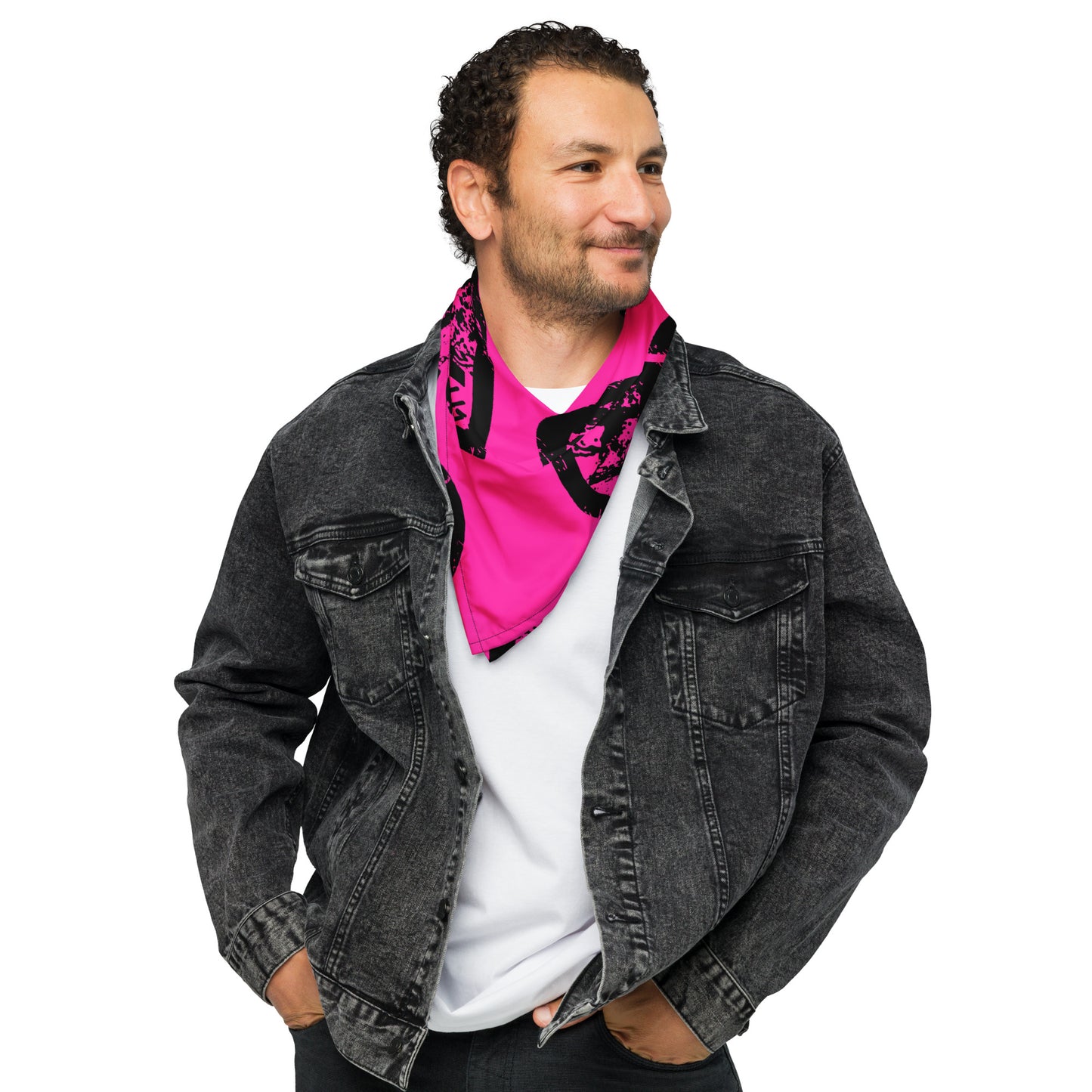 Heart Pattern Bandana (Grunge Pink)