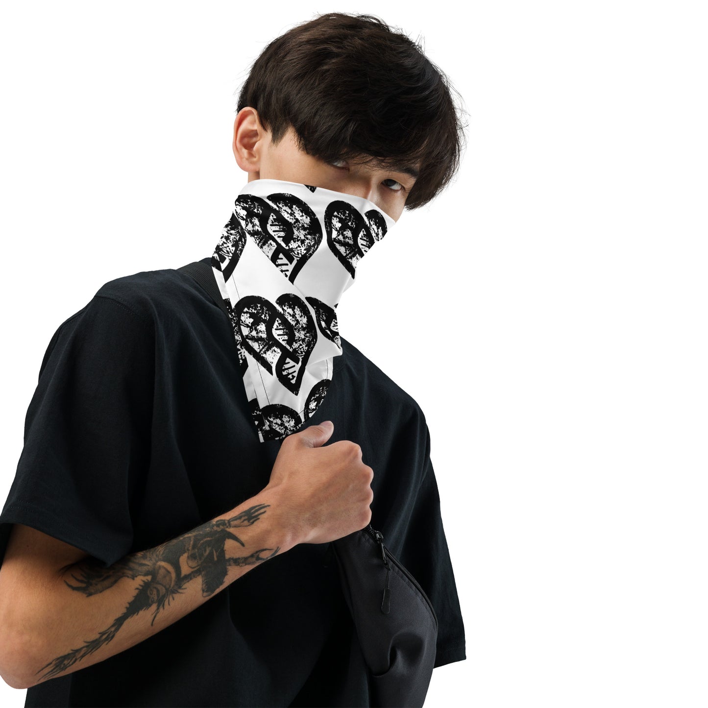 Heart Pattern Bandana (Grunge White)