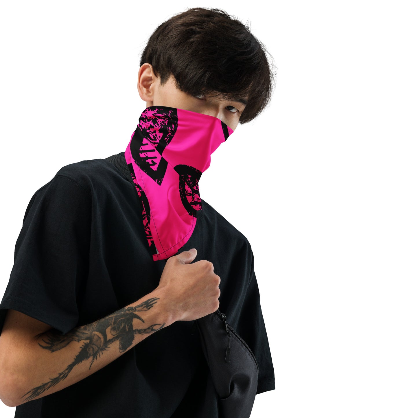 Heart Pattern Bandana (Grunge Pink)