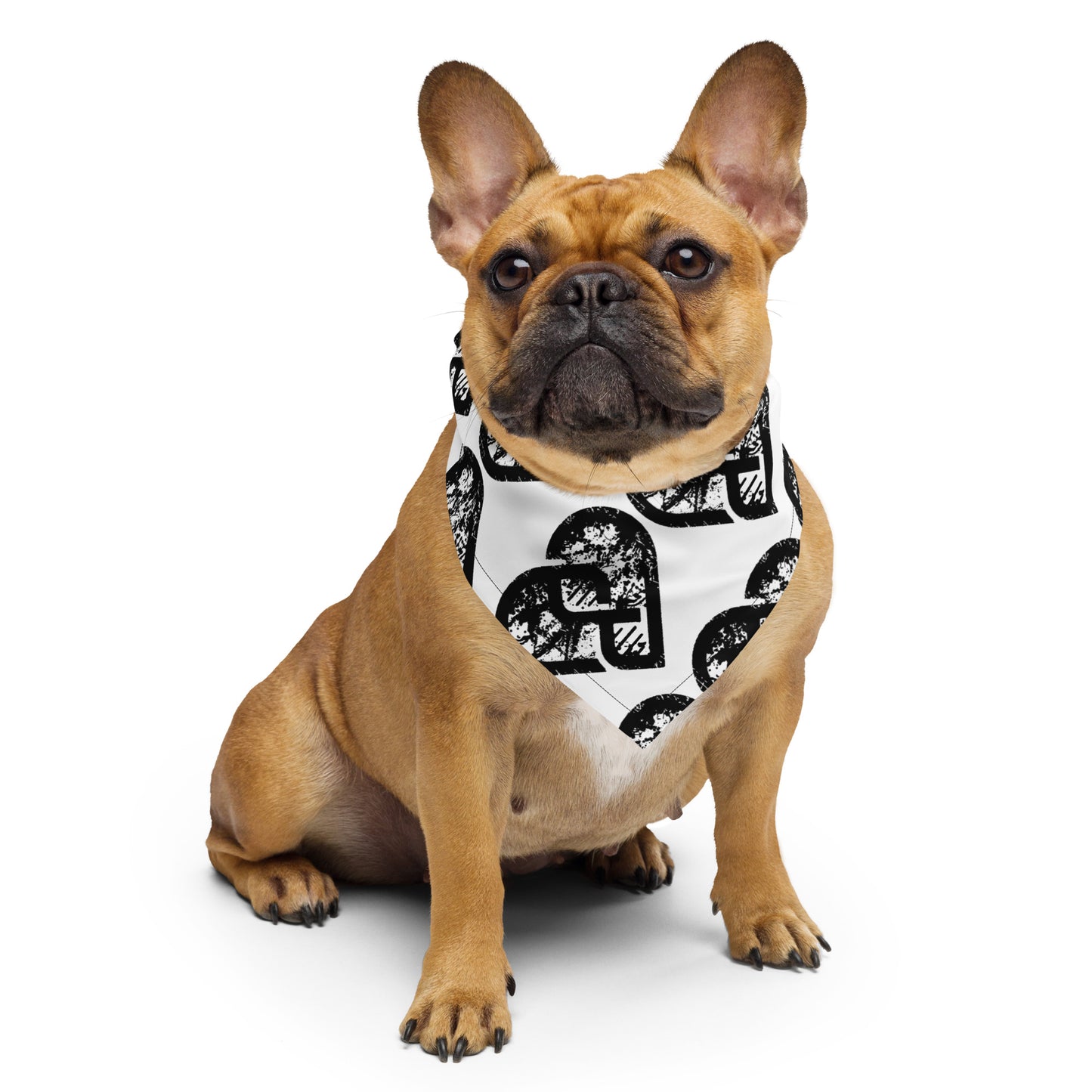 Heart Pattern Bandana (Grunge White)