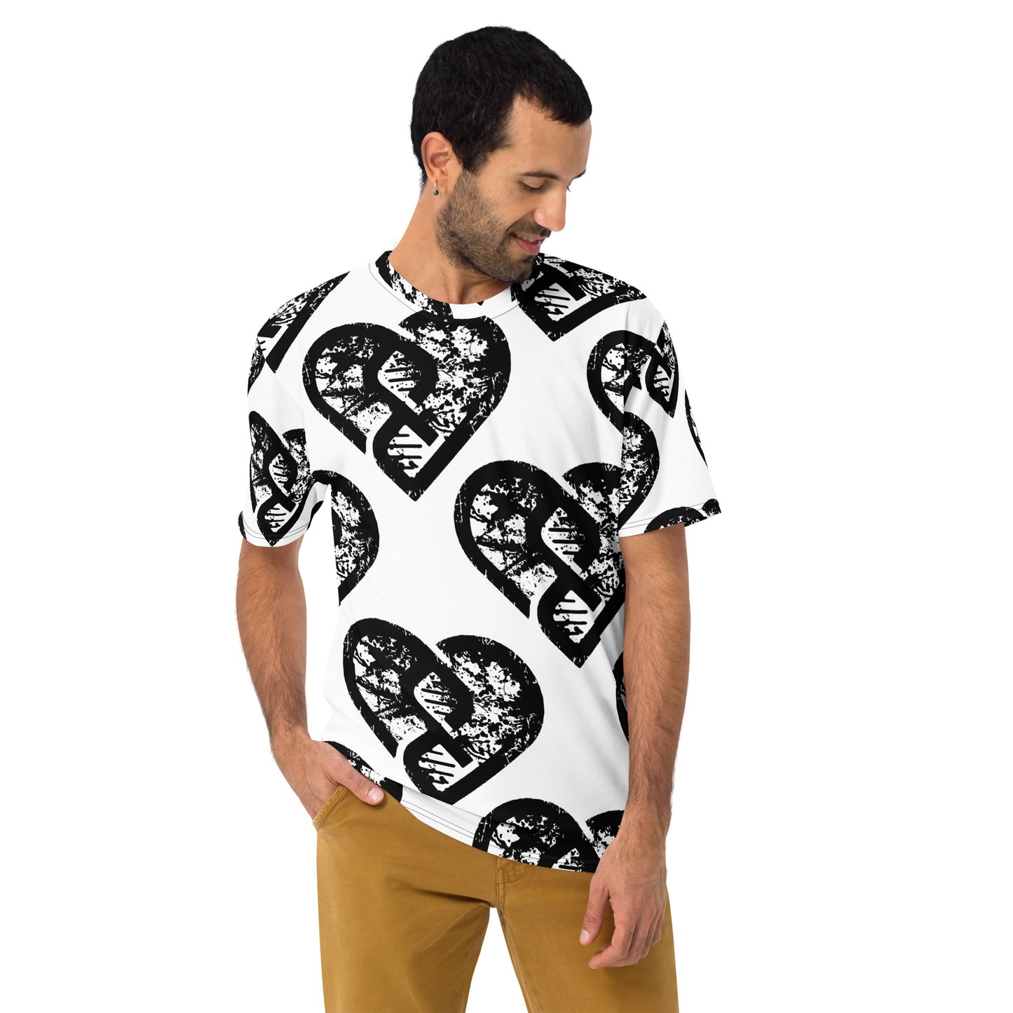 Heart Pattern Shirt (Grunge White)