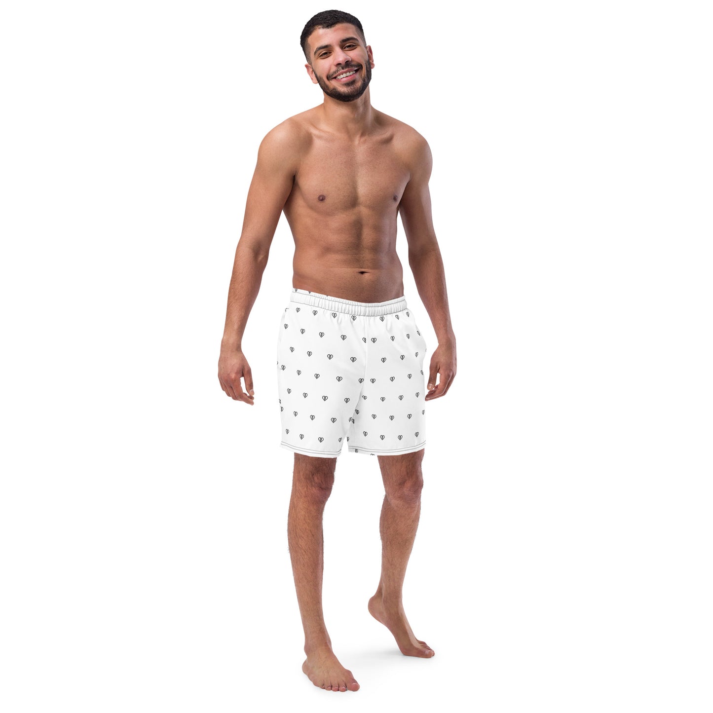 Heart Pattern Bathing Suit (White)