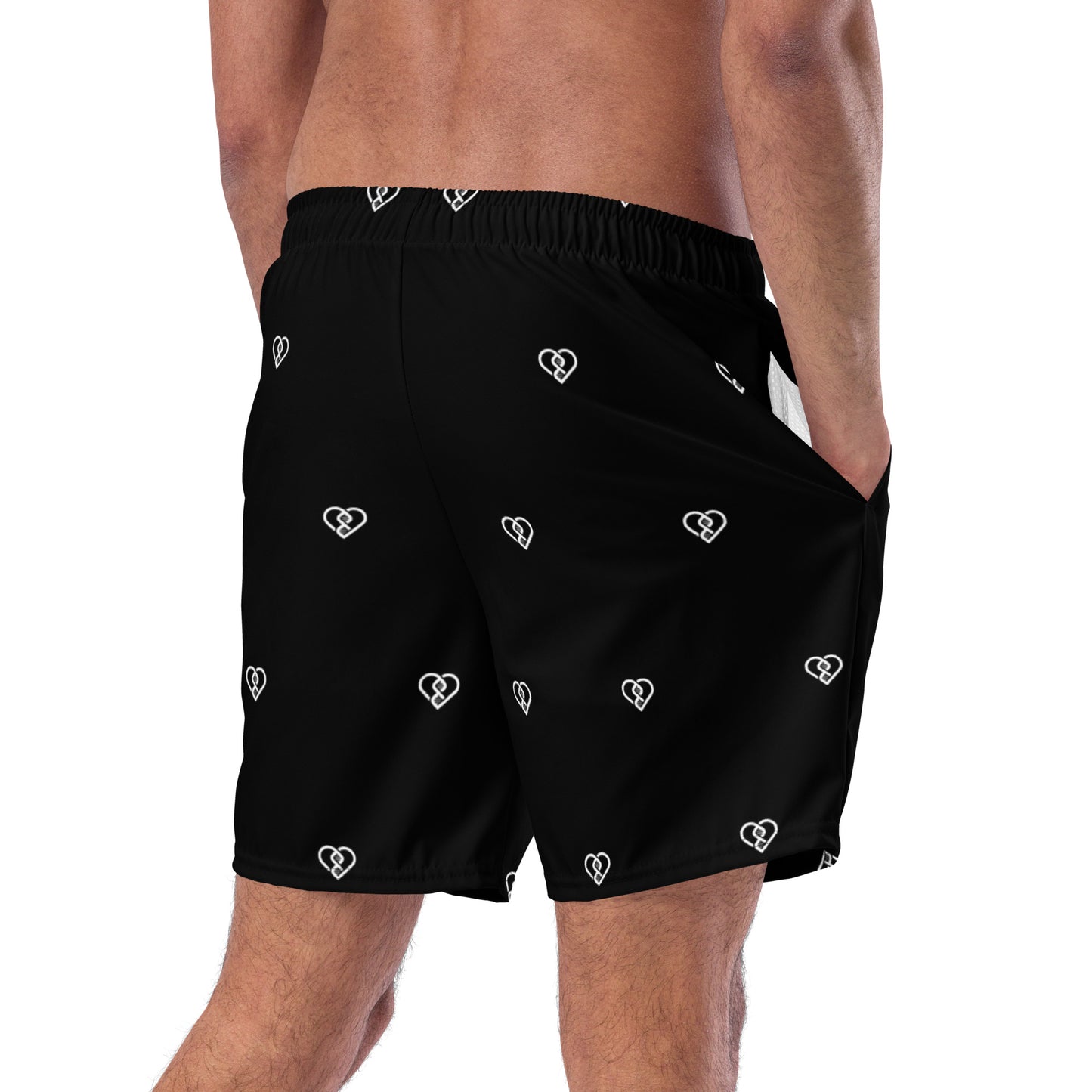 Heart Pattern Bathing Suit (Black)