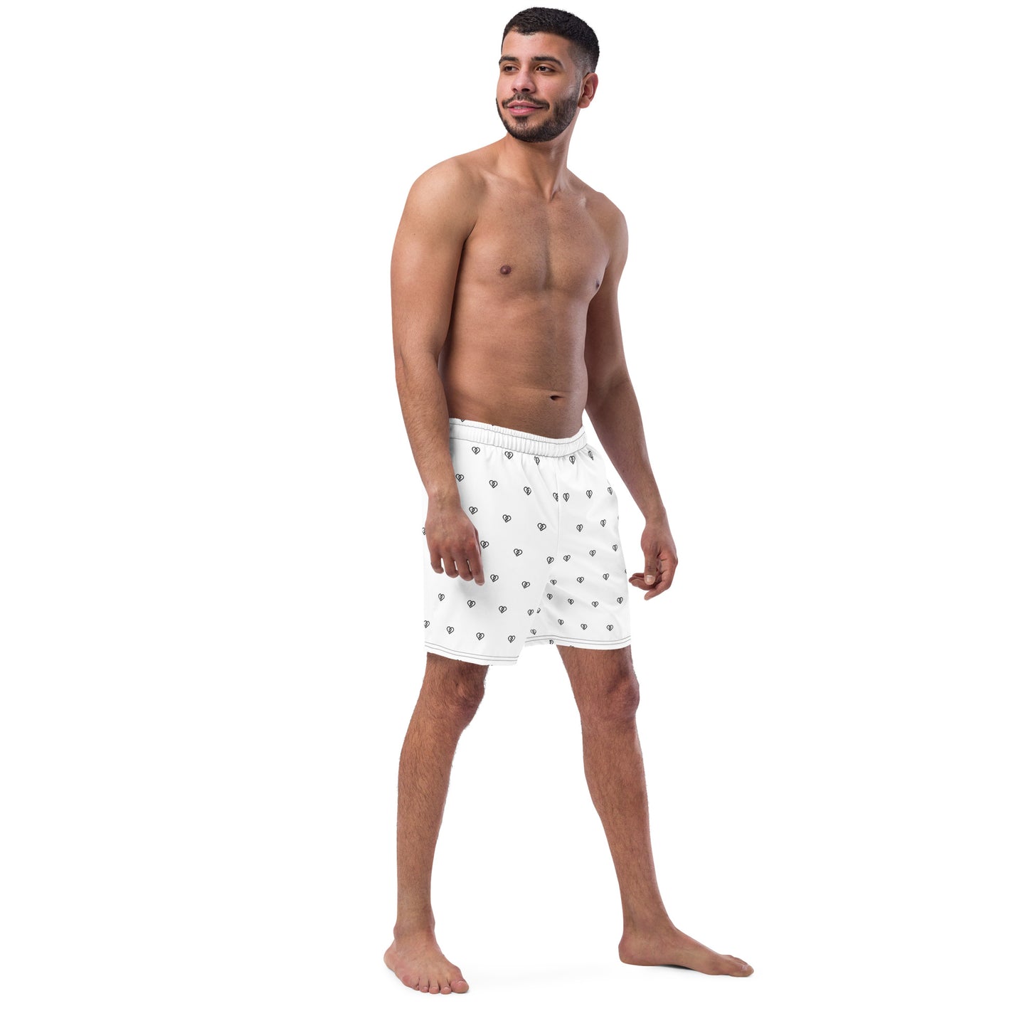 Heart Pattern Bathing Suit (White)