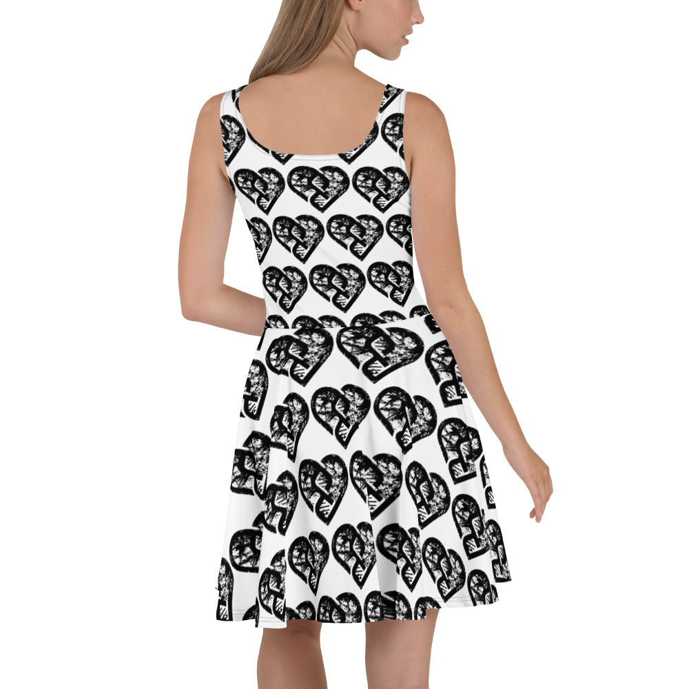 Heart Pattern Dress - Skater Grunge