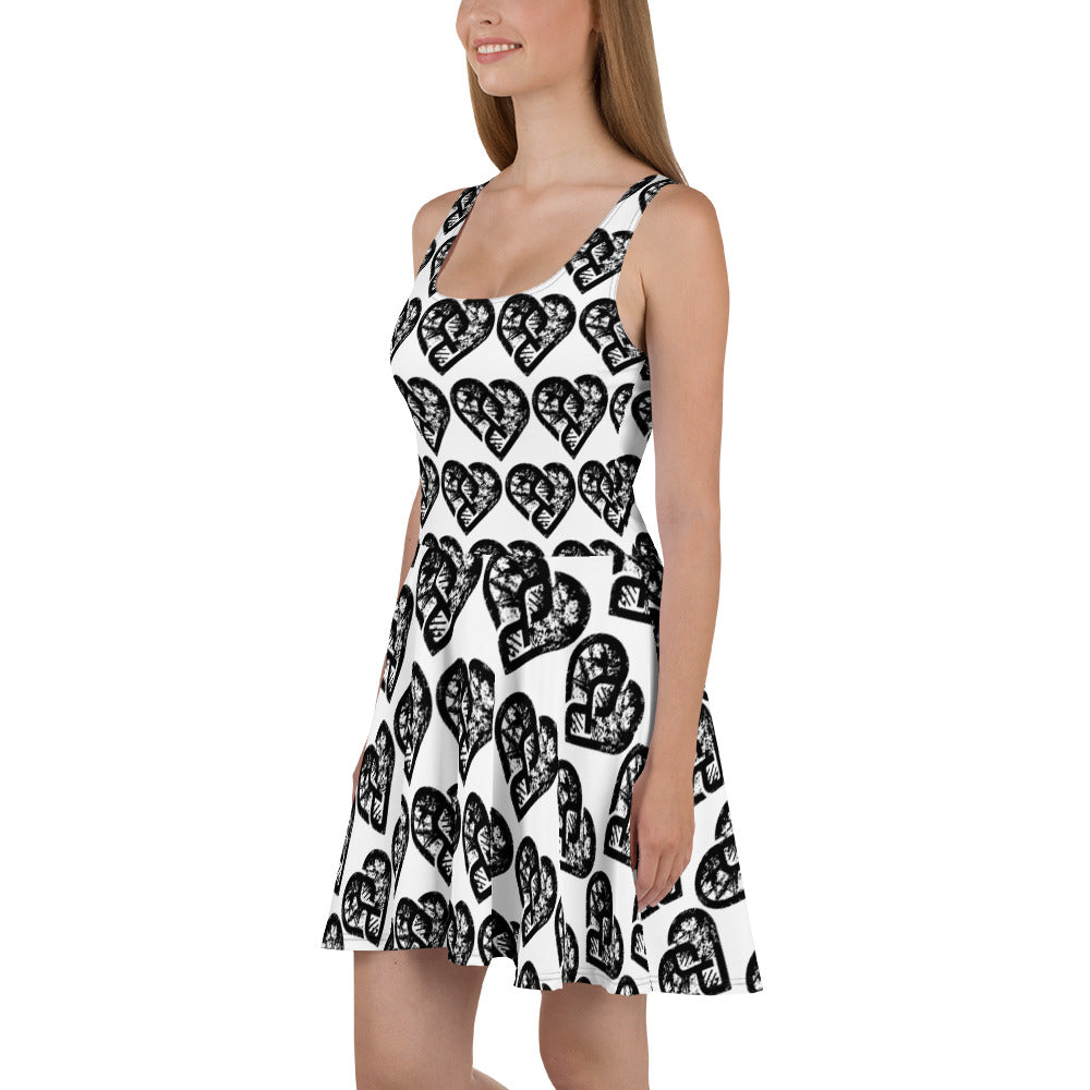 Heart Pattern Dress - Skater Grunge