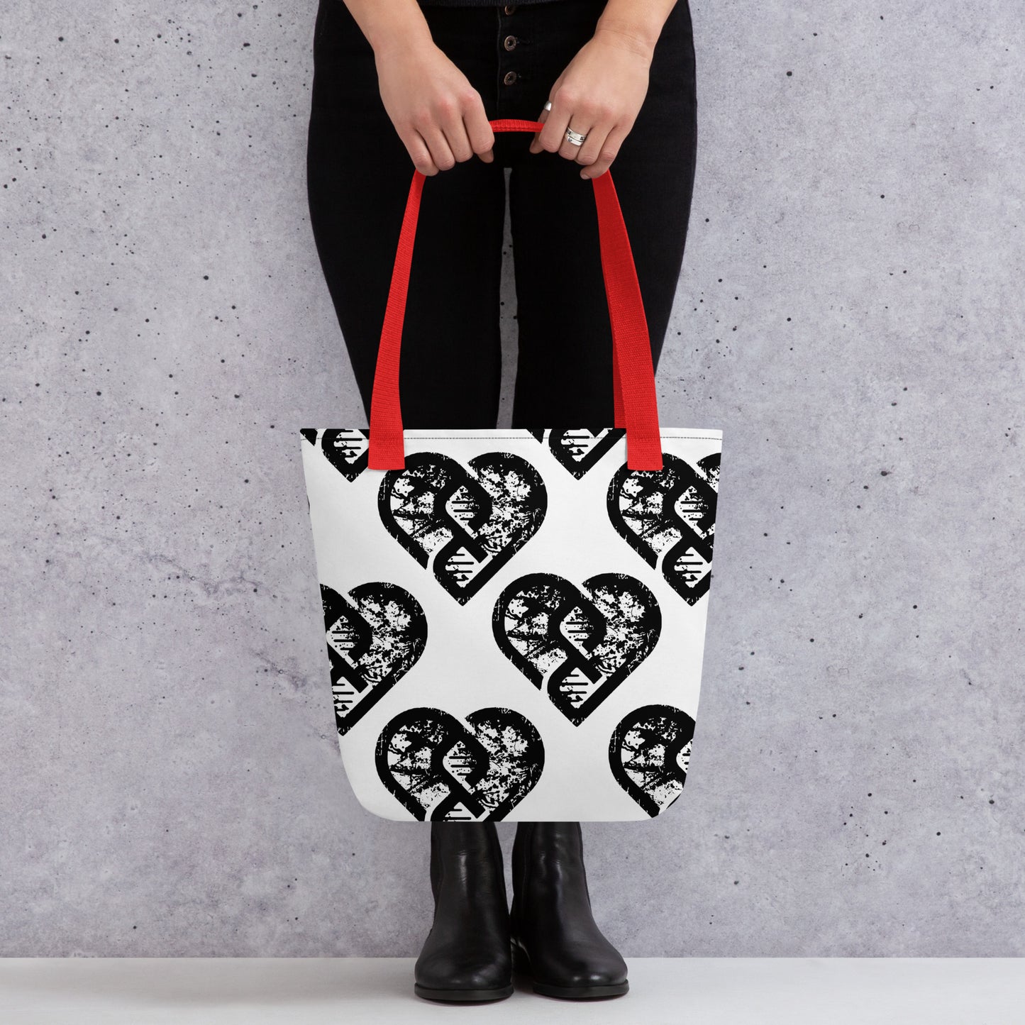 DNA Heart (Grunge Pattern) - Tote bag