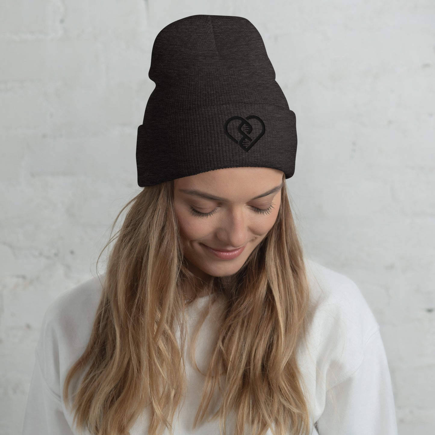 DNA Heart Embroidered Beanie