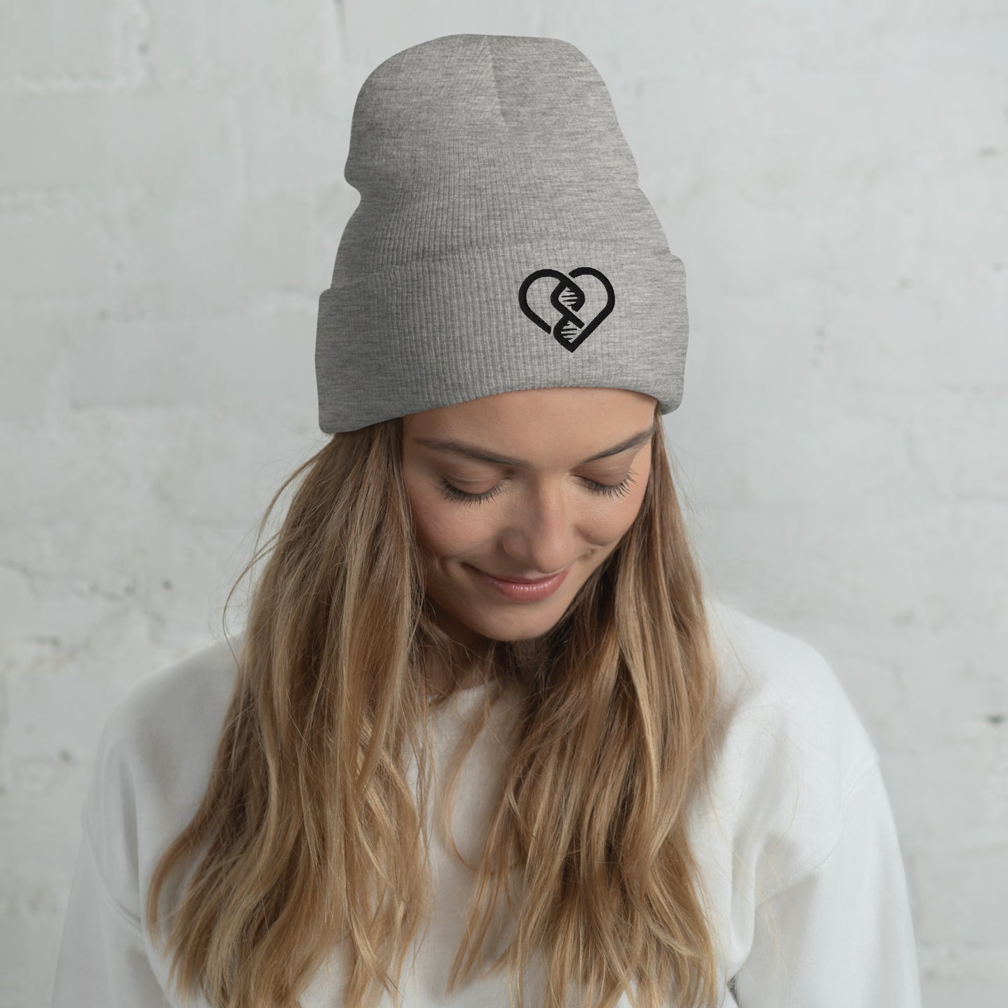 DNA Heart Embroidered Beanie