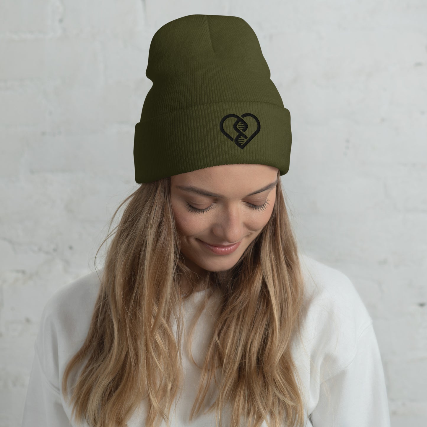 DNA Heart Embroidered Beanie