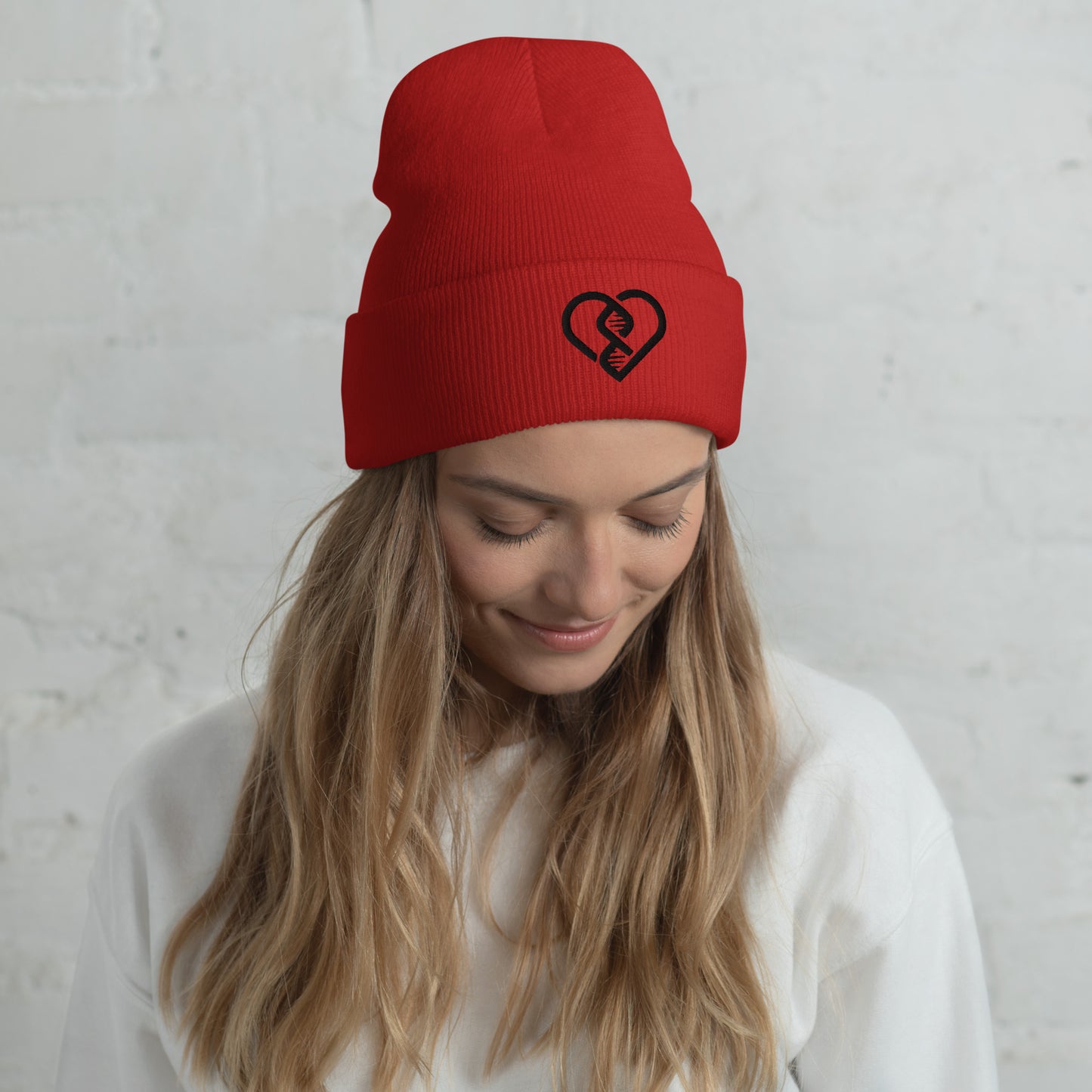 DNA Heart Embroidered Beanie
