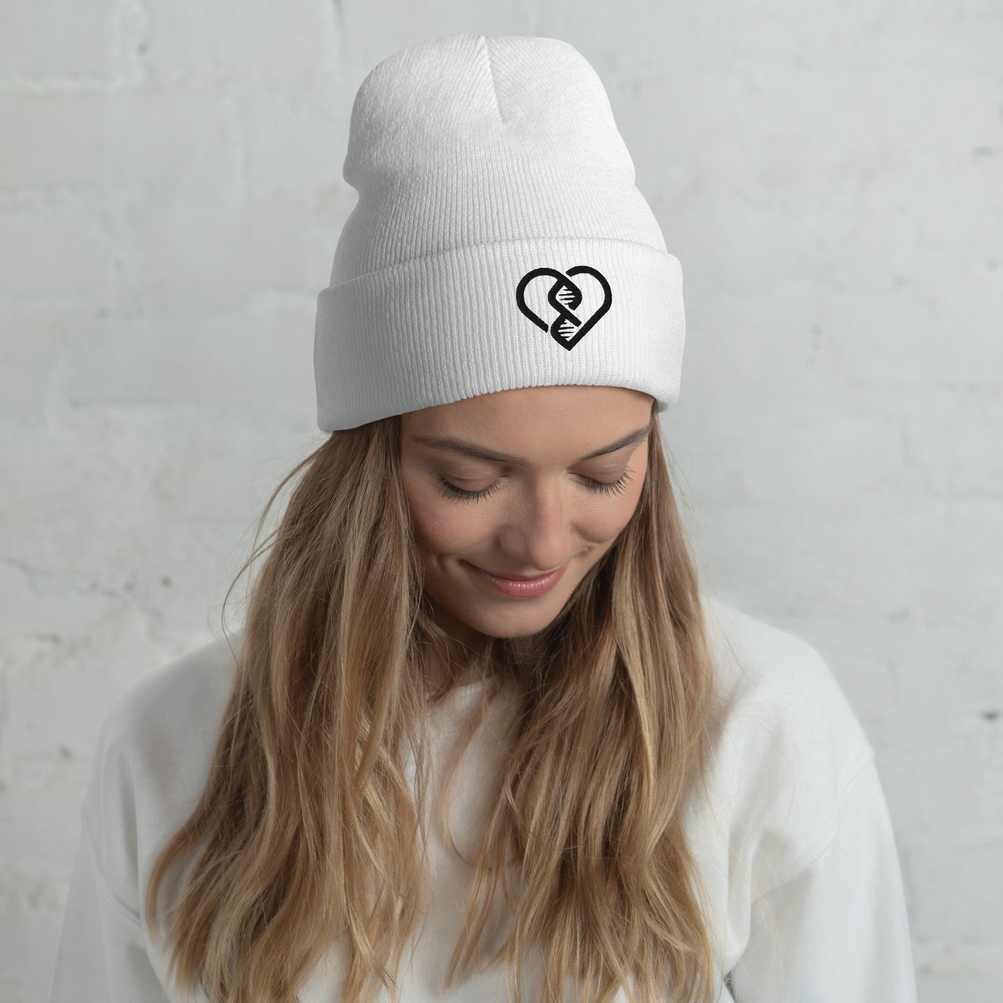 DNA Heart Embroidered Beanie