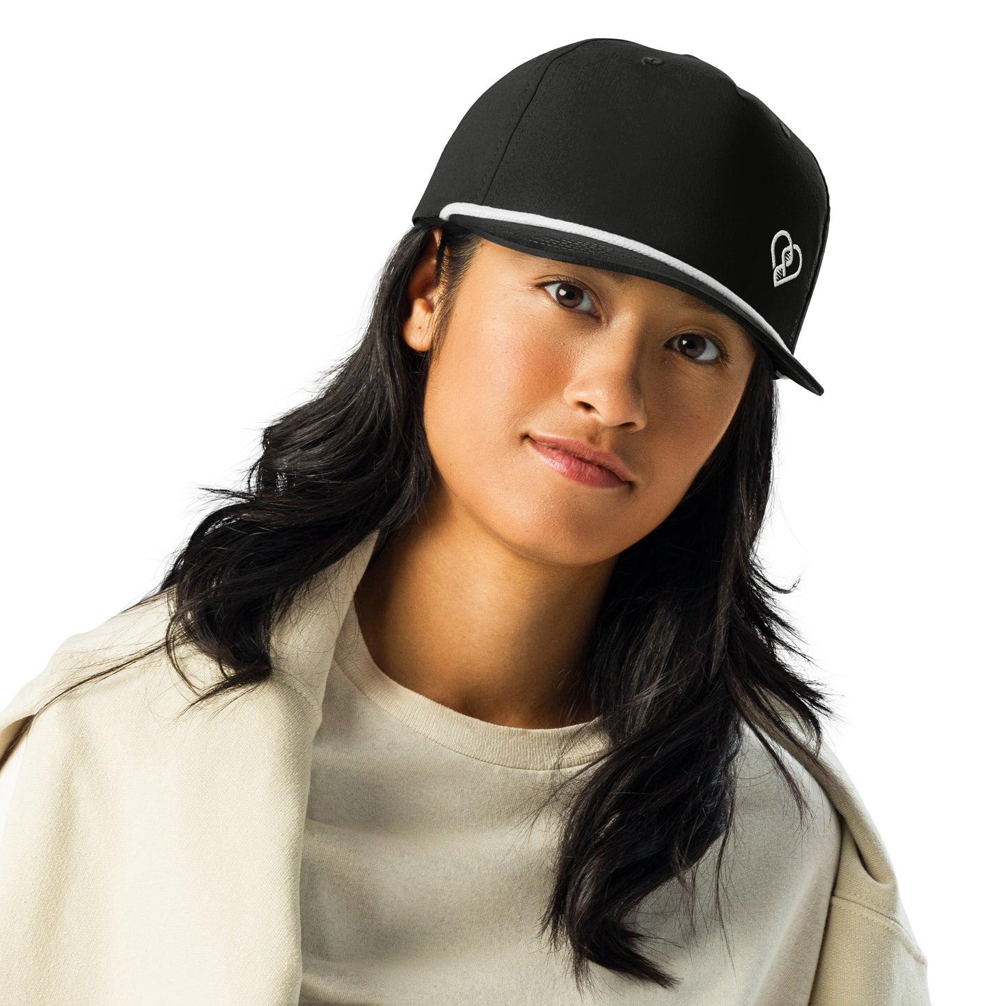 DNA Heart (Embroidered White) - Golf rope cap