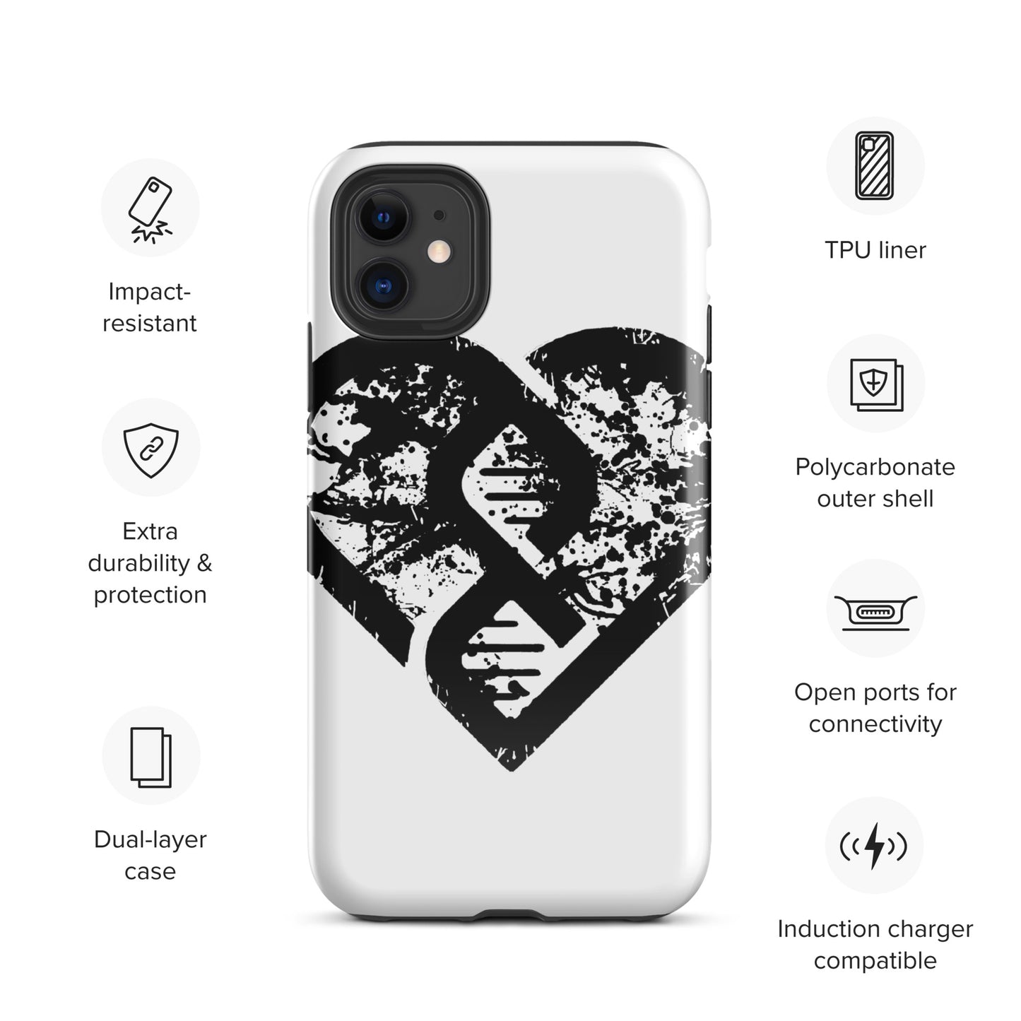 DNA Heart (Grunge) - Tough Case for iPhone®