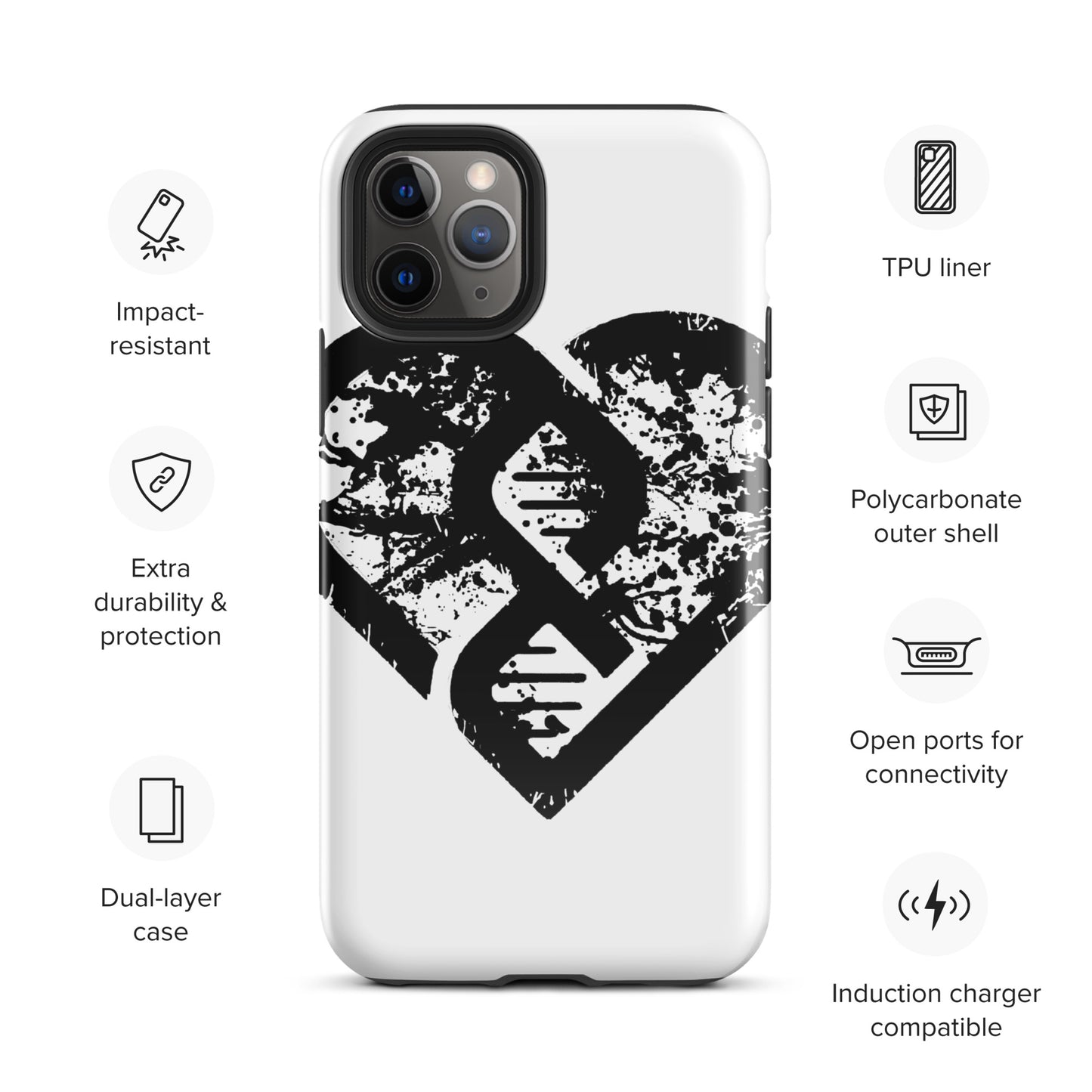 DNA Heart (Grunge) - Tough Case for iPhone®