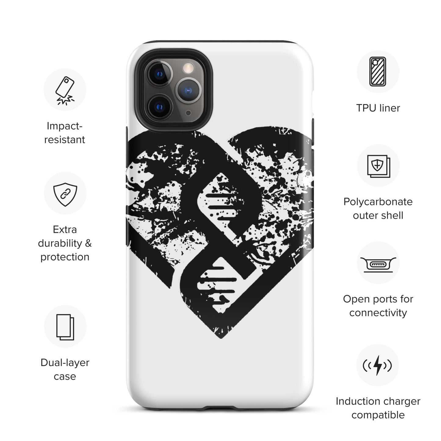 DNA Heart (Grunge) - Tough Case for iPhone®